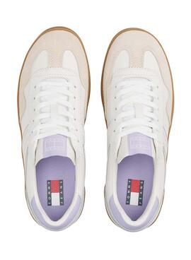 Baskets Tommy Jeans The Greenwich Platform blanc et lilas pour femme