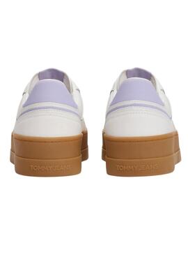 Baskets Tommy Jeans The Greenwich Platform blanc et lilas pour femme