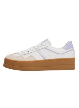 Baskets Tommy Jeans The Greenwich Platform blanc et lilas pour femme