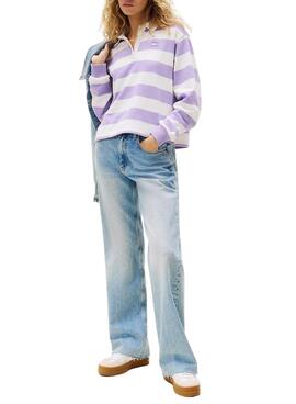 Baskets Tommy Jeans The Greenwich Platform blanc et lilas pour femme