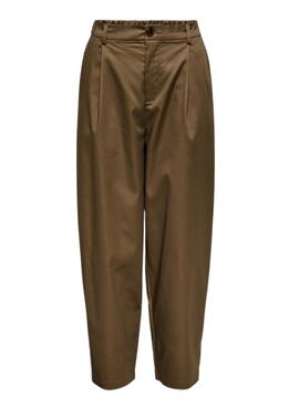Pantalon en cuir marron pour femme Only Casil.