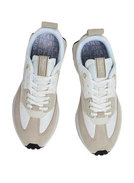 Chaussures Pepe Jeans Lucky Print beige pour femme