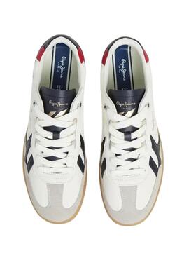 Chaussures Pepe Jeans en cuir blanc pour hommes