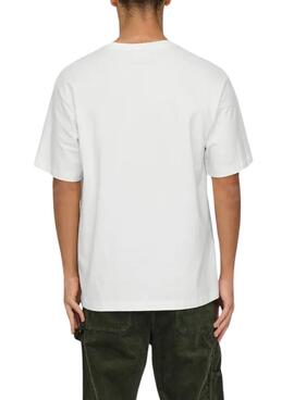 T-shirt Only and Sons Curated blanc pour homme