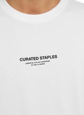 T-shirt Only and Sons Curated blanc pour homme