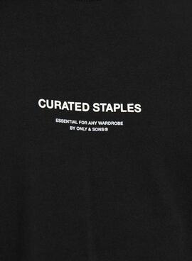 T-shirt Only and Sons Curated noir pour homme
