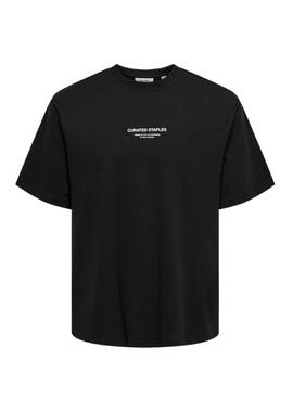 T-shirt Only and Sons Curated noir pour homme