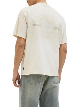 T-shirt Jack and Jones Urban beige pour homme