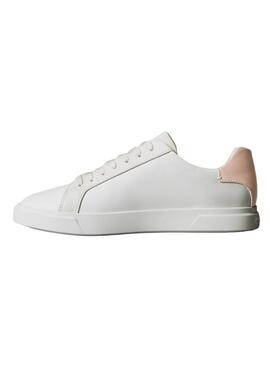 Baskets Calvin Klein Jeans Low Pro Cups blanc et rose pour femme.