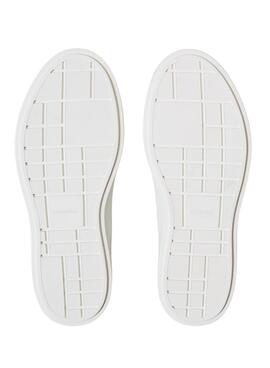 Baskets Calvin Klein Jeans Low Pro Cups blanc et rose pour femme.