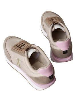 Chaussures Calvin Klein Jeans Retro Runner rose pour femme