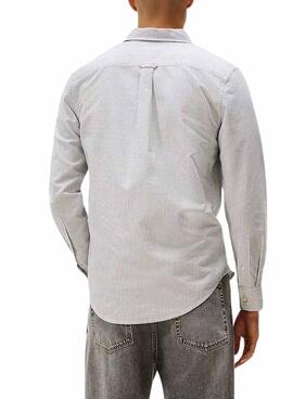 Chemise Tommy Jeans Oxford slim à rayures bleues pour homme