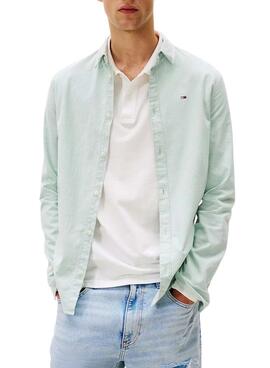 Chemise Tommy Jeans Oxford verte pour homme