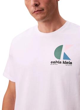 T-shirt Calvin Klein Jeans Bauhaus blanc pour homme