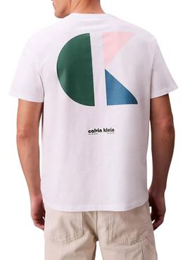 T-shirt Calvin Klein Jeans Bauhaus blanc pour homme