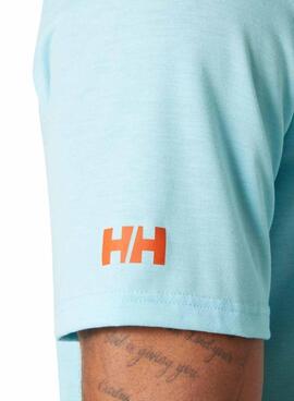 T-shirt Helly Hansen Race turquoise pour homme.