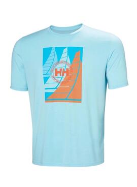 T-shirt Helly Hansen Race turquoise pour homme.