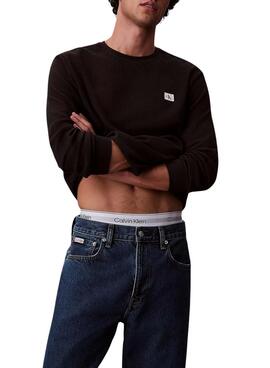 T-shirt Calvin Klein Jeans Waffle Badge noir pour homme