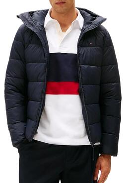 Veste à capuche Tommy Hilfiger Mid Weight bleu marine pour homme