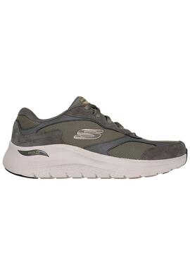 Chaussures Skechers Arch Fit vertes pour homme