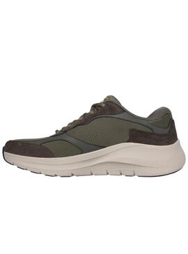 Chaussures Skechers Arch Fit vertes pour homme