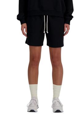 Shorts New Balance Athletics negro pour femme