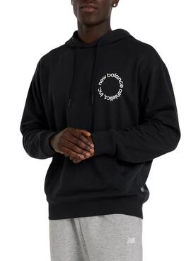 Sweat à capuche New Balance Circular Logo noir pour homme