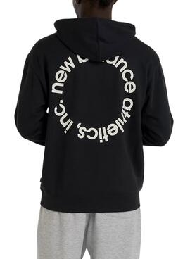 Sweat à capuche New Balance Circular Logo noir pour homme