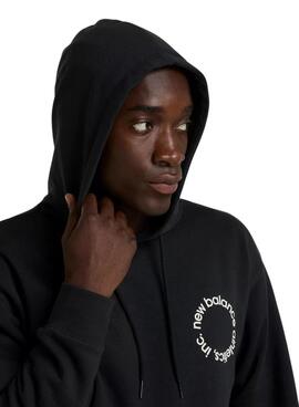 Sweat à capuche New Balance Circular Logo noir pour homme