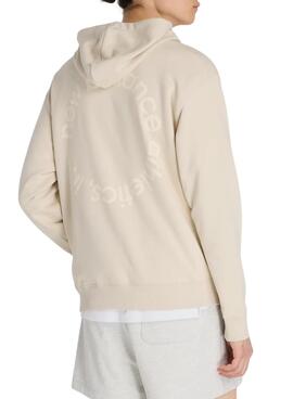 Sweat à capuche New Balance Circular Logo beige pour homme