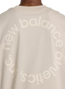 Maillot New Balance logo circulaire beige pour homme