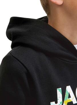 Sudadera con capucha Jack and Jones Geplas negra para niño
