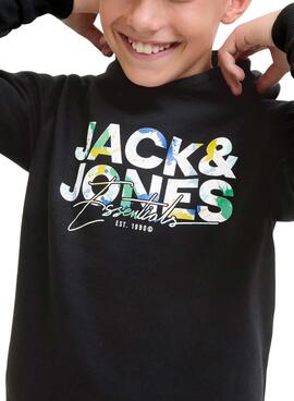Sudadera con capucha Jack and Jones Geplas negra para niño