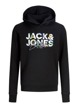 Sudadera con capucha Jack and Jones Geplas negra para niño