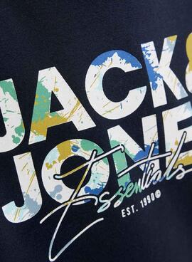 Sweatshirt Jack and Jones Geplas marine pour enfant.