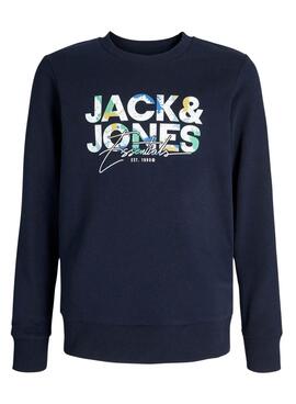 Sweatshirt Jack and Jones Geplas marine pour enfant.