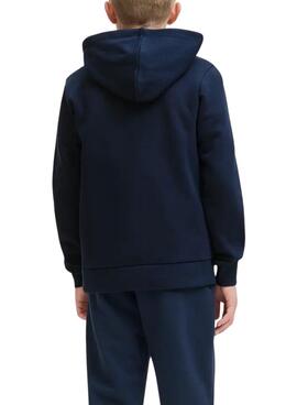 Sweat à capuche Jack and Jones Logo bleu marine pour enfant