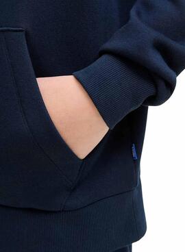 Sweat à capuche Jack and Jones Logo bleu marine pour enfant