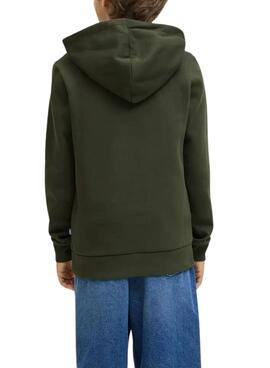 Sweat à capuche Jack and Jones Logo vert pour enfant