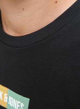T-shirt Jack and Jones Pan noir pour enfant.