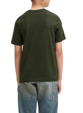 T-shirt Jack and Jones Pan vert pour enfant.