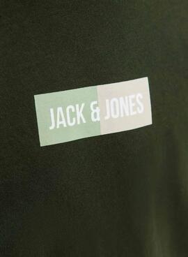 T-shirt Jack and Jones Pan vert pour enfant.