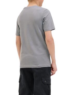 T-shirt Jack and Jones Geplas gris pour enfant.