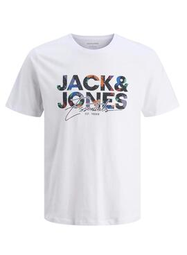 T-shirt Jack and Jones Geplas blanc pour enfant
