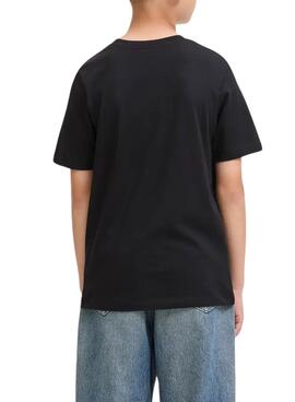 T-shirt Jack and Jones Geplas noir pour enfant