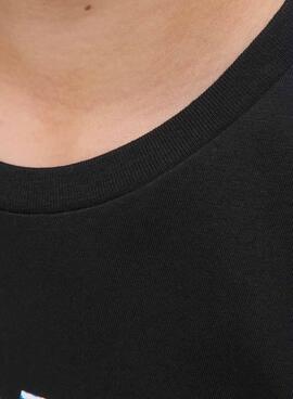 T-shirt Jack and Jones Geplas noir pour enfant