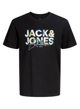 T-shirt Jack and Jones Geplas noir pour enfant