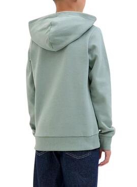 Sweat à capuche Jack and Jones Geplas vert pour enfant