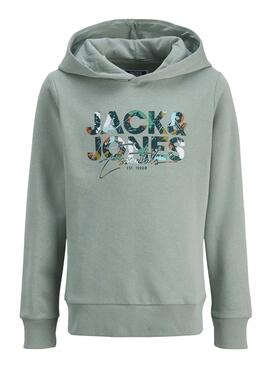 Sweat à capuche Jack and Jones Geplas vert pour enfant