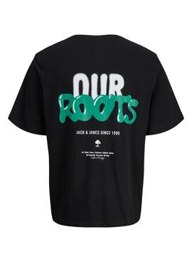 T-shirt Jack and Jones Wobly noir pour enfant